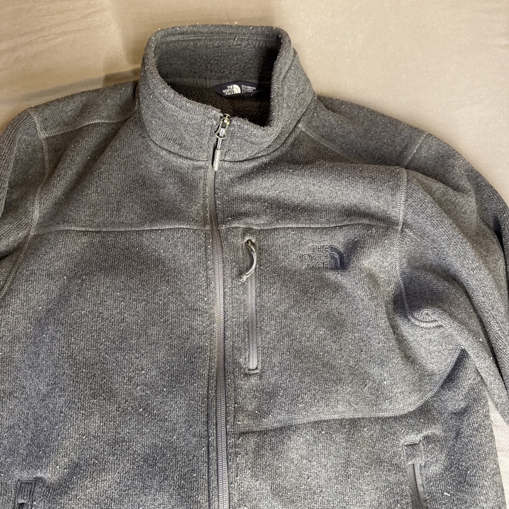 The North Face Pullover Mens L Black Grid Fleece Quarter Zip Warm - Picture 2 of 10